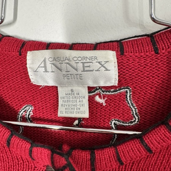 VTG Casual Corner Women's‎ Red Embroidered Scottie Dog Christmas Cardigan Size S - Picture 4 of 12